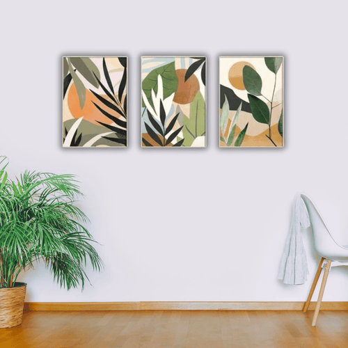Trois Tableaux Abstraits sur Toile pour Décorer
